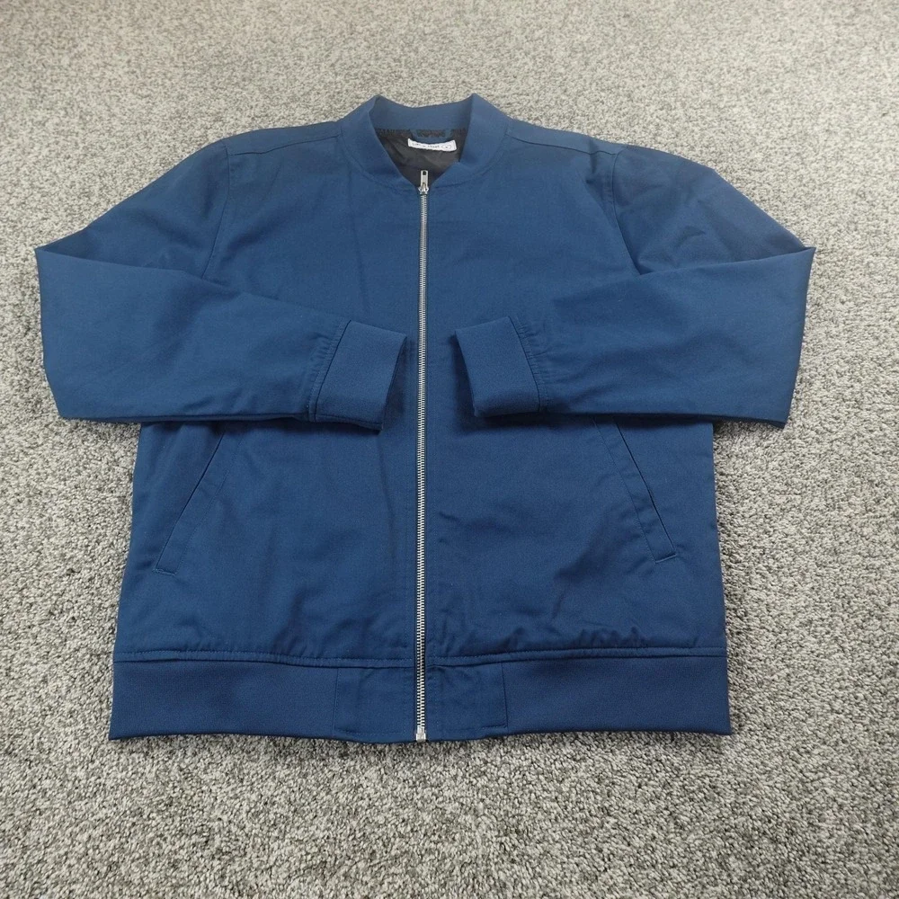 Line Of‎ Trade Jacket Mens M Blue Bomber Full Zip Lined Outdoor Windbreaker Coa